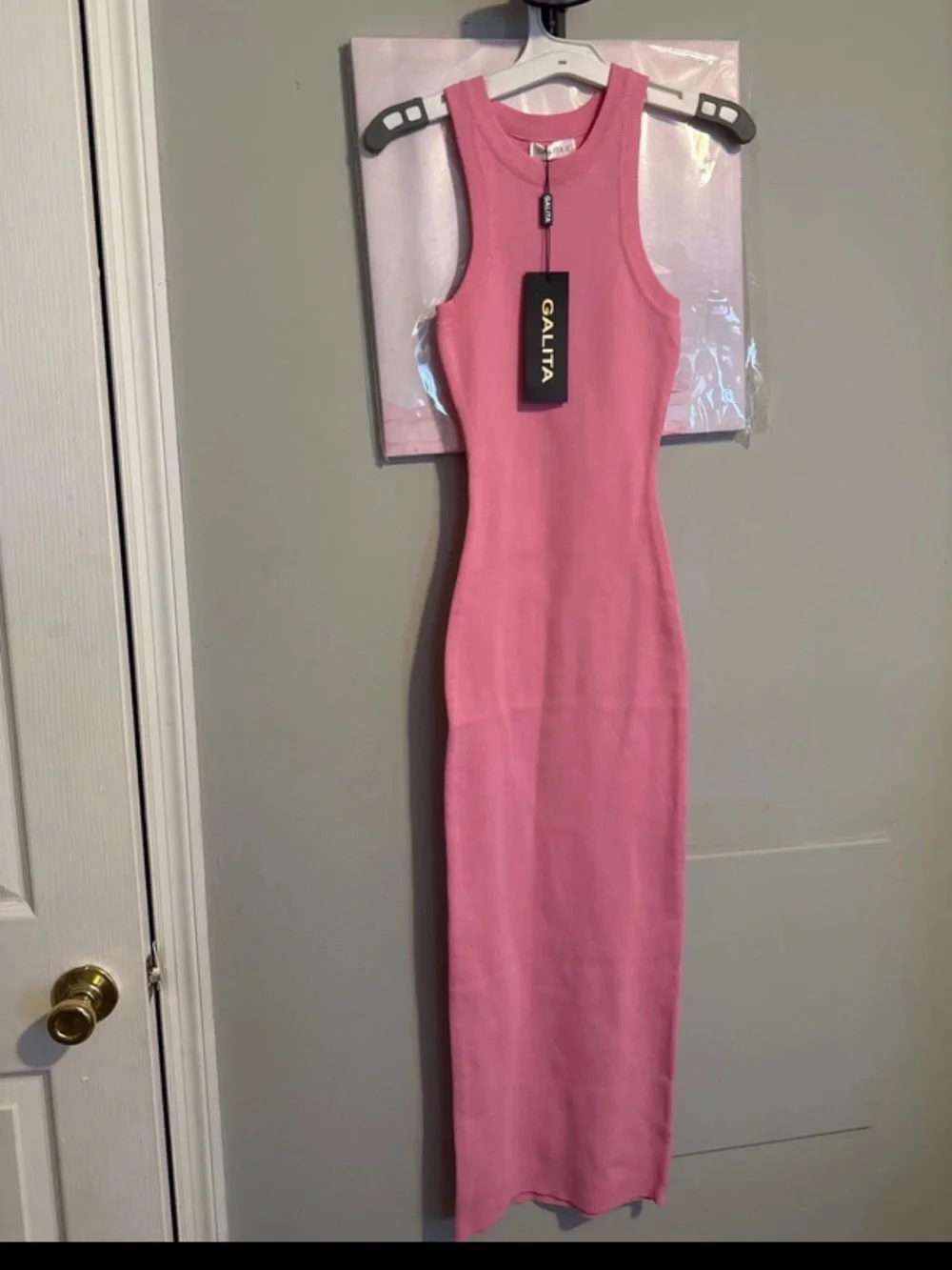 Galita Pink Ribbed Tank Maxi Dress